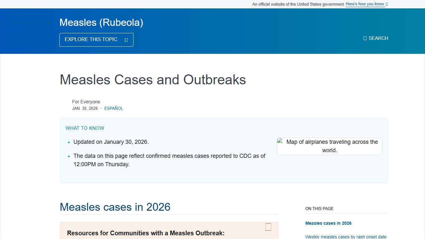 Measles Cases and Outbreaks Measles (Rubeola) CDC